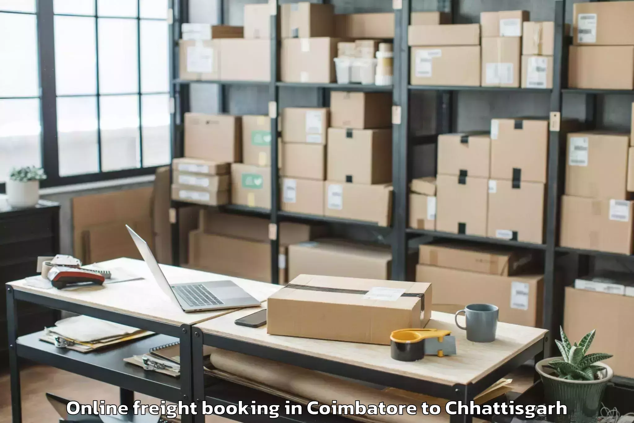 Leading Coimbatore to Chirmiri Online Freight Booking Provider